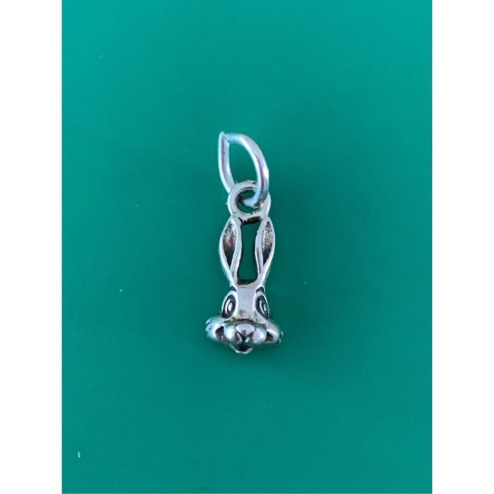 Rabbit Head Sterling Silver Jewelry Charm #vintage #bunny